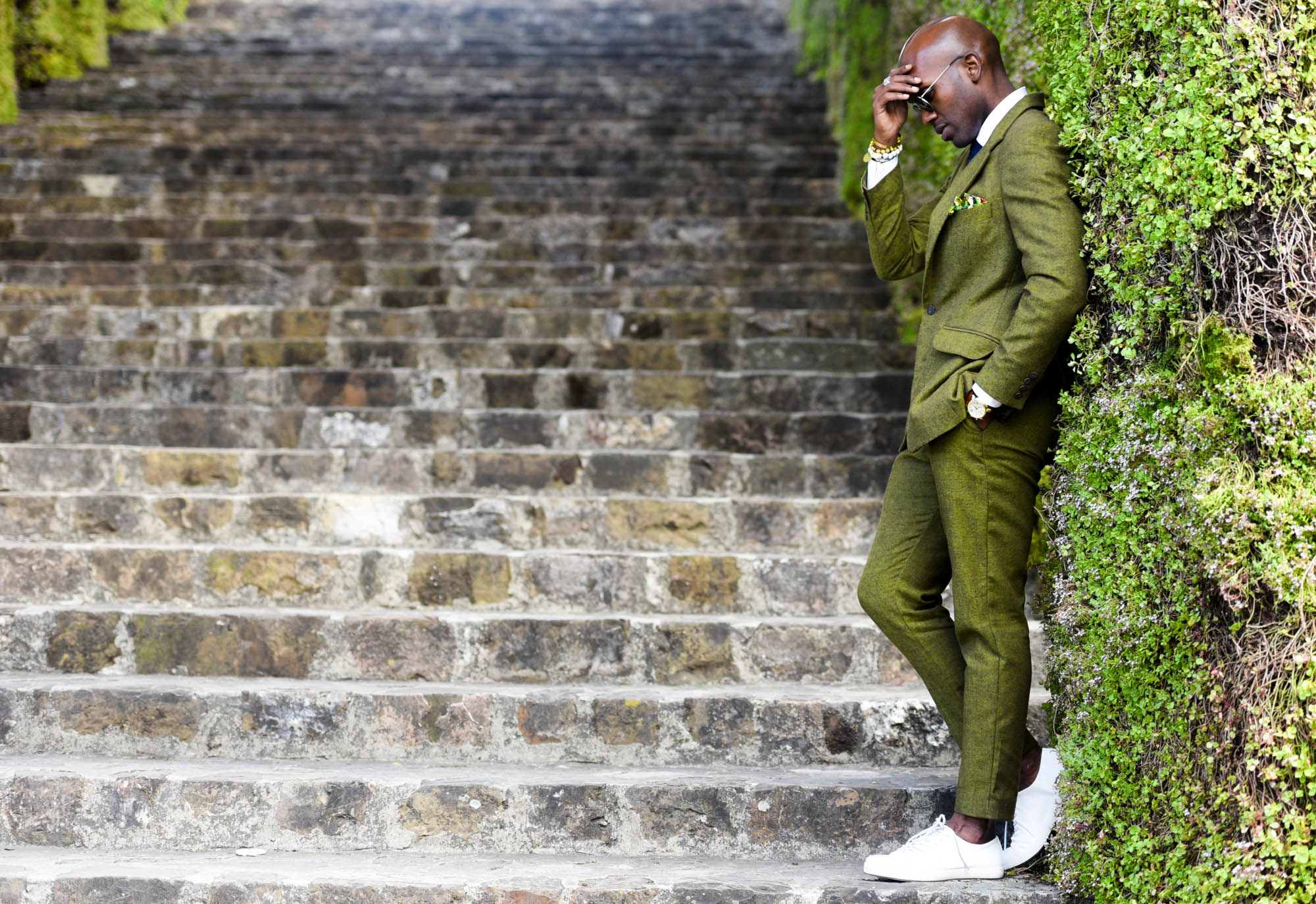 Geoff K. Cooper photographed by Adrian Richards at Pitti Uomo (in Firenze, Florence)
