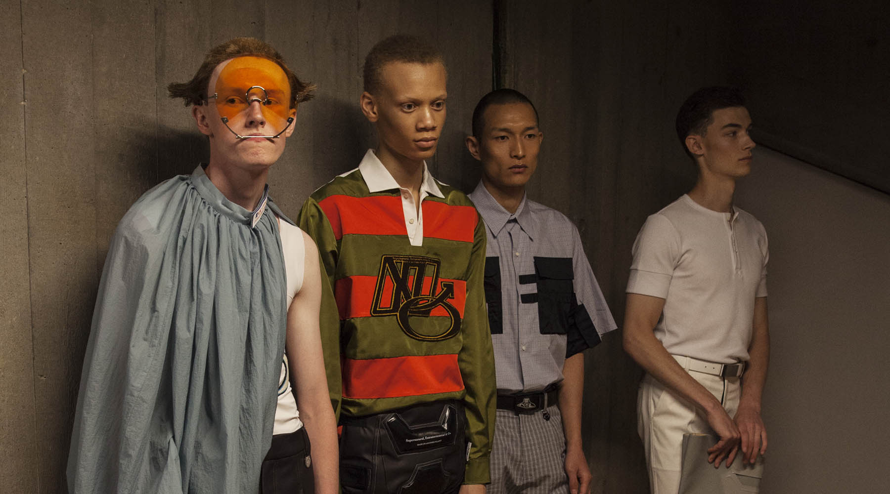 Xander Zhou SS'19 Backstage Images at London Fashion Week Men's by Caoimhe Hahn for Sagaboi. June 10 2018